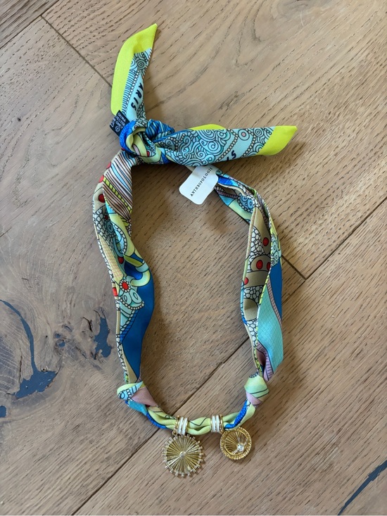 Anthropologie Jewelry - Anthropologie Gemelli Scarf Necklace with Gold Sun Charms, O/S